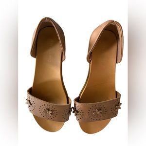 BOHO ANDIAMO Womens Brown Open Toe tan Floral Sandals Size 8W NWOB